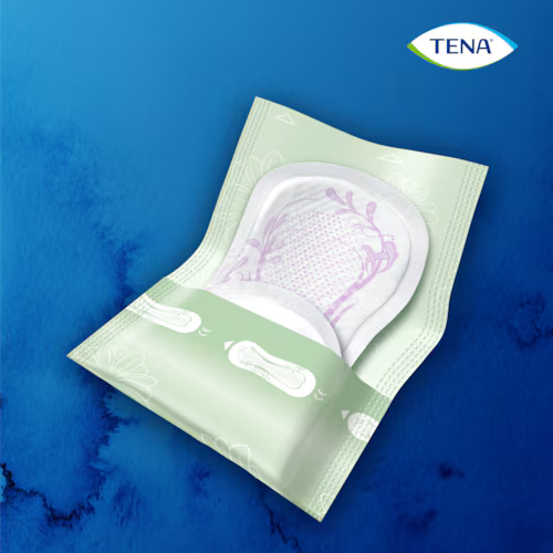 Aufklappbare Verpackung für jede TENA Discreet Mini Slipeinlage