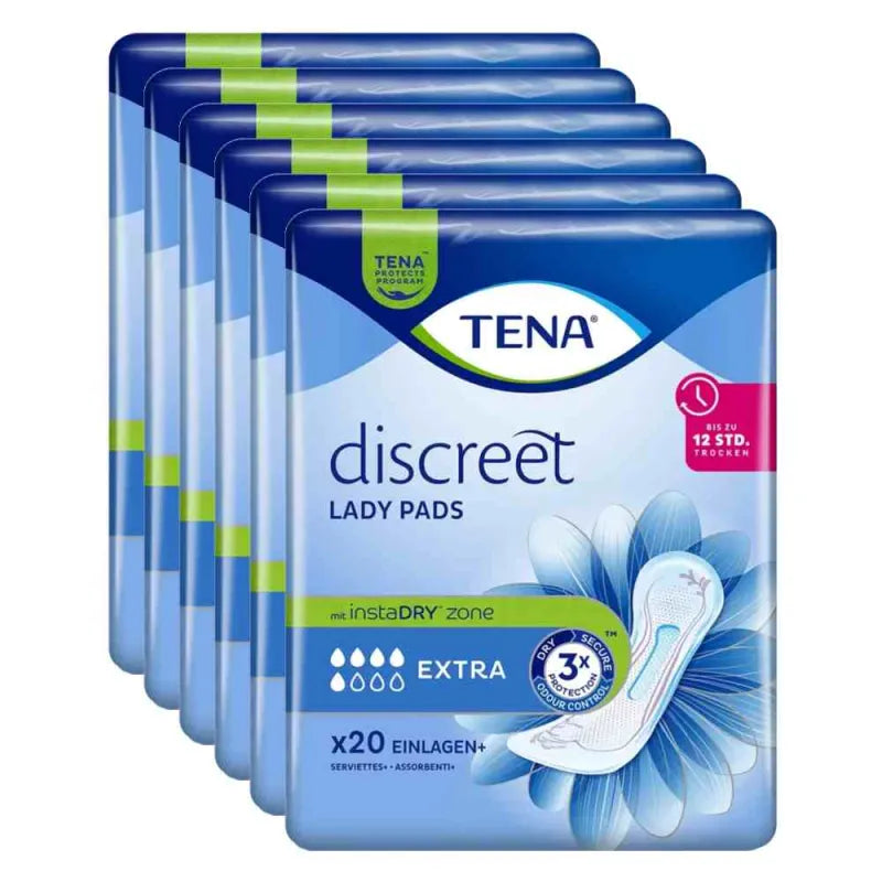 Sparpaket: 6 Packungen TENA Lady Discreet Extra