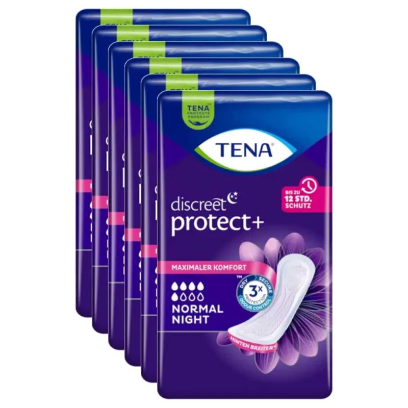 Sparpaket: 6 Packungen TENA Discreet Normal Night