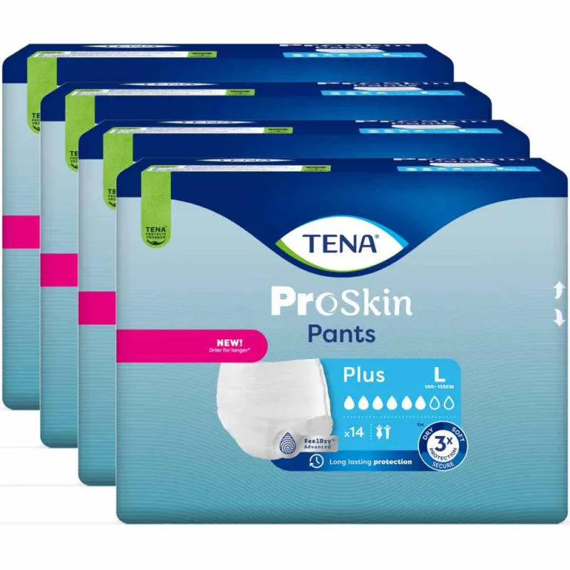 TENA ProSkin Pants Plus L, 4 Packungen, Sparpaket