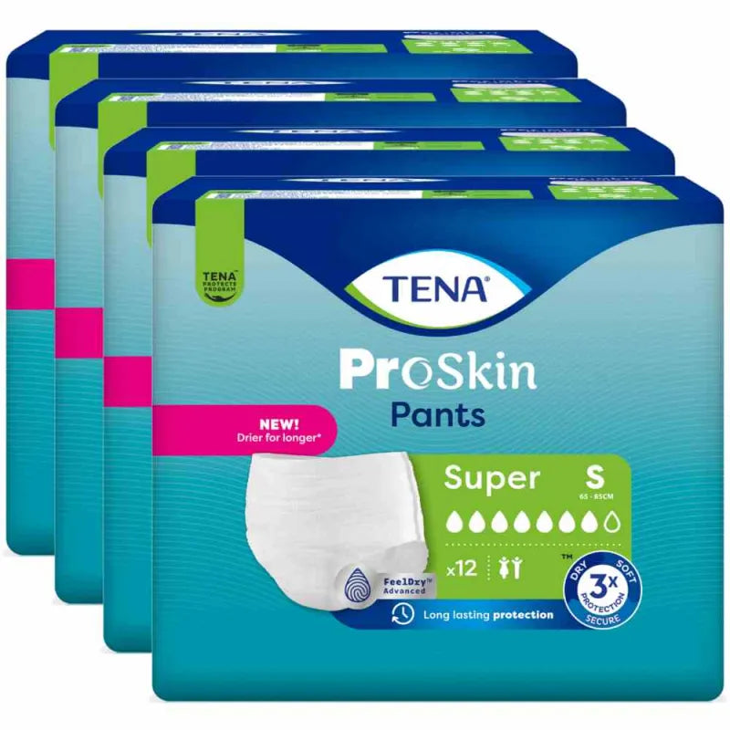 TENA ProSkin Pants Super S 4 Packungen, Sparpaket