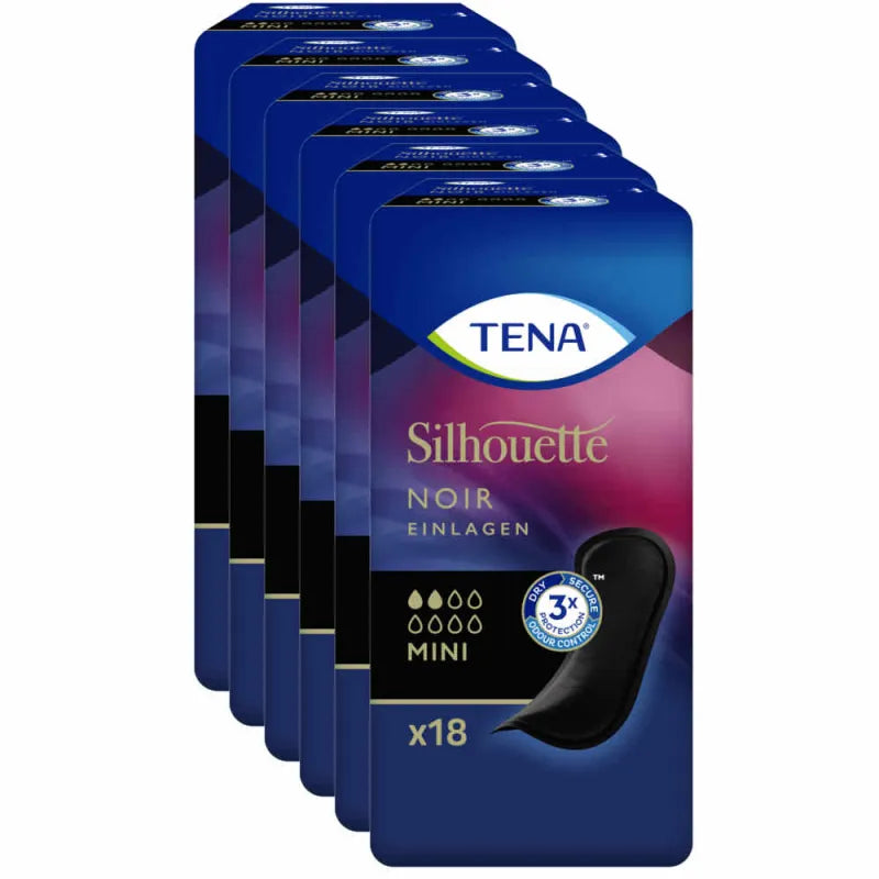 TENA Silhouette Einlagen Mini Noir 6 Packungen, Sparpaket