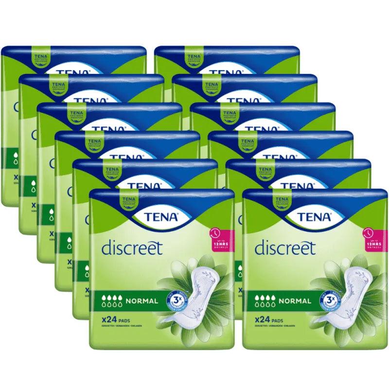 Sparpaket: 12 Packungen TENA Discreet Normal