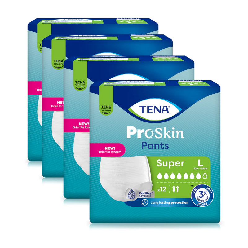 TENA ProSkin Pants Super L, 4 Packungen, Sparpaket