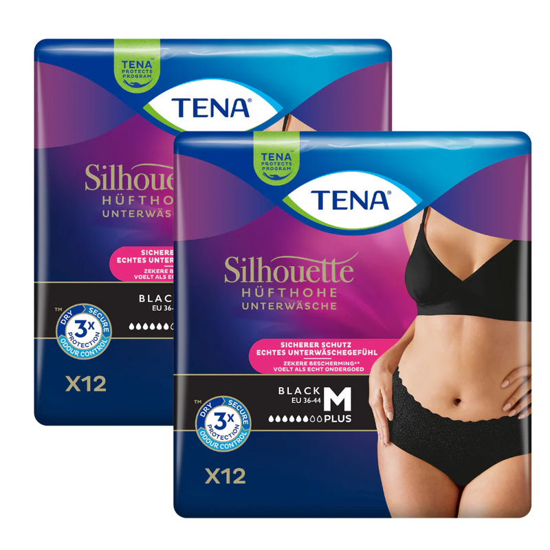 TENA Silhouette Pants Plus Black Grösse M, 2 Packungen