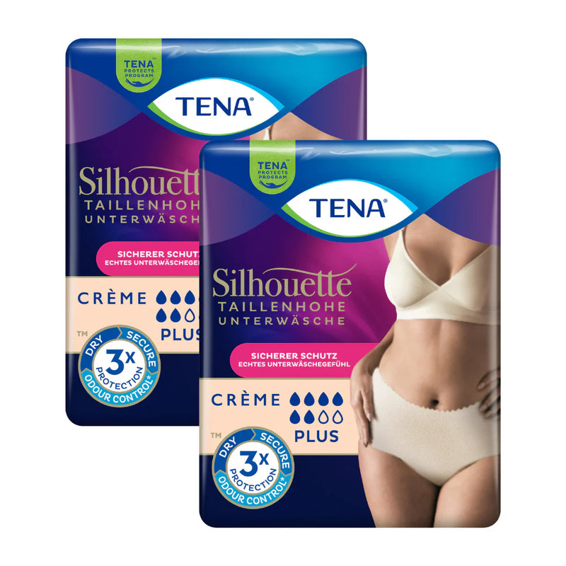 TENA Silhouette Pants Plus Crème 2 Packungen, Sparpaket