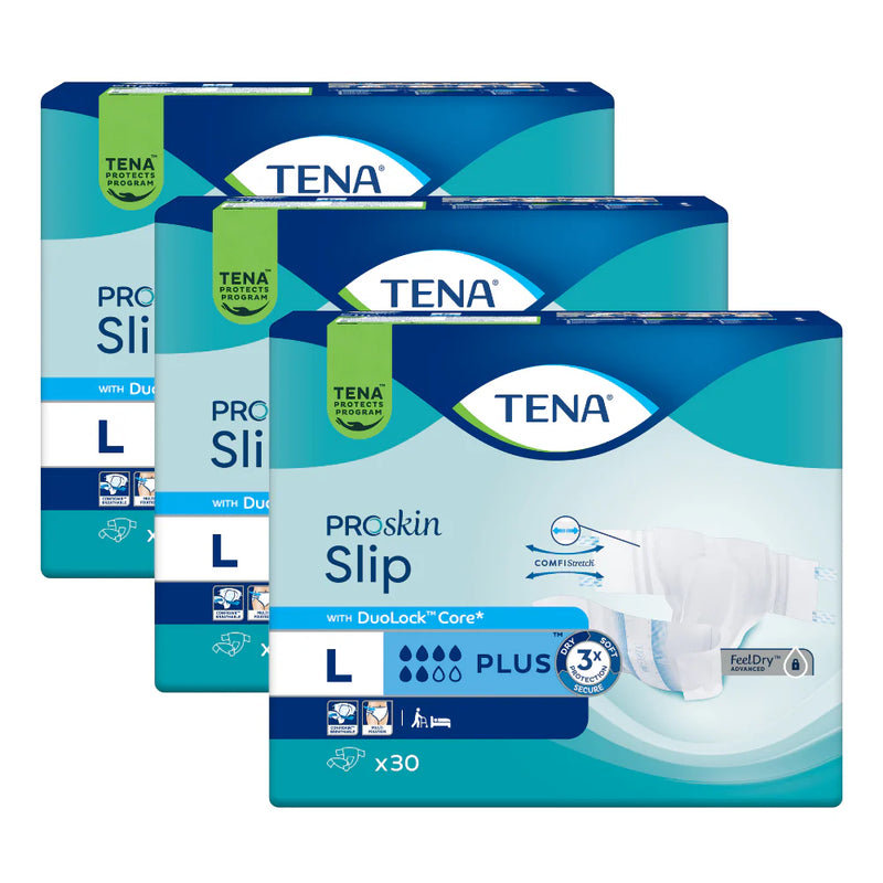 TENA Slip Plus Grösse L, 3 Packungen, Sparpaket