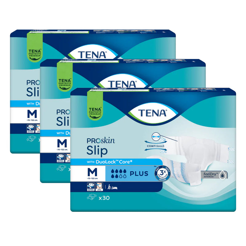 TENA Slip Plus Grösse M, 3 Packungen, Sparpaket
