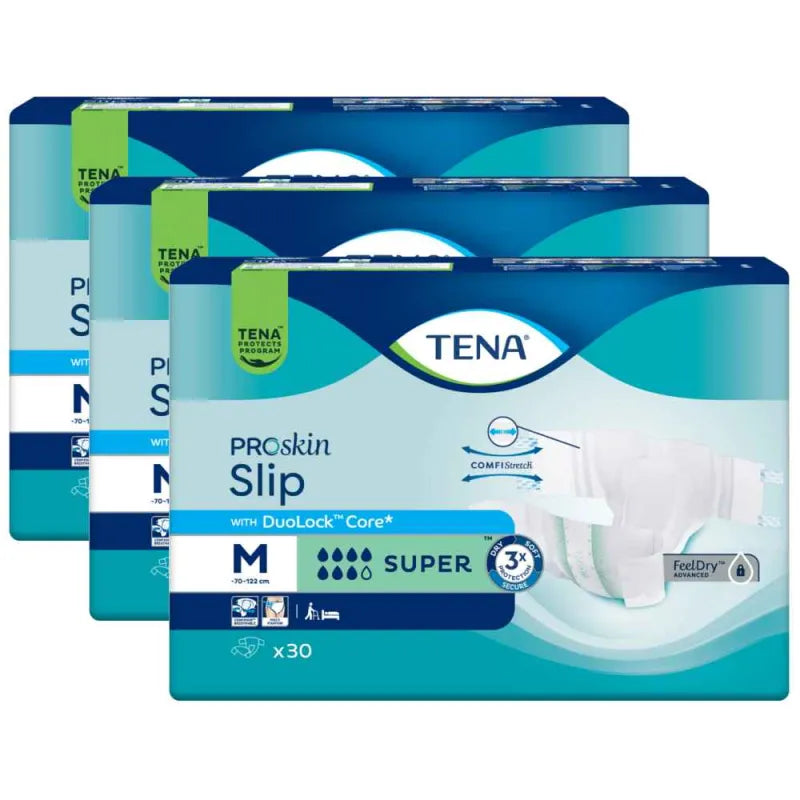 TENA Slip Super Grösse M, 3 Packungen, Sparpaket